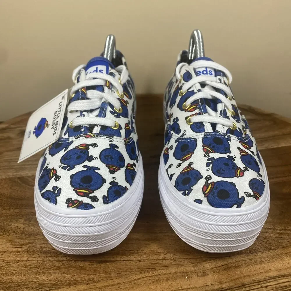 Keds Little Miss Bossy Womens Triple Deck‎ White And Blue Size 7 Shoes
